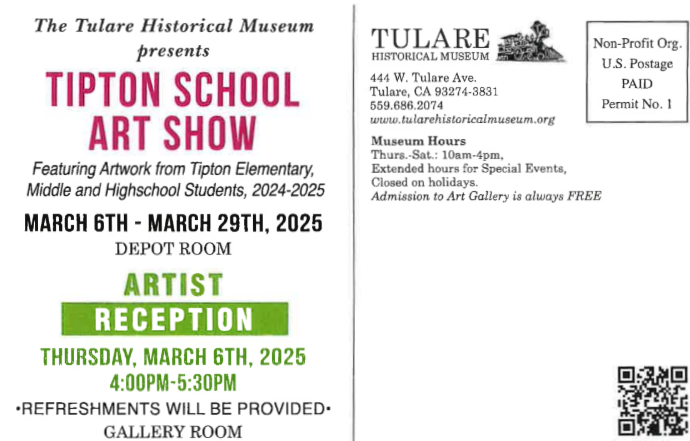 Tipton Historical Museum Exhibit - Tipton School Art Show