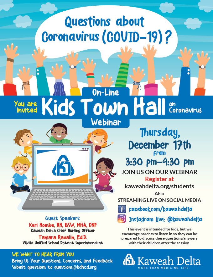 Online Kids Town Hall Webinar Flyer
